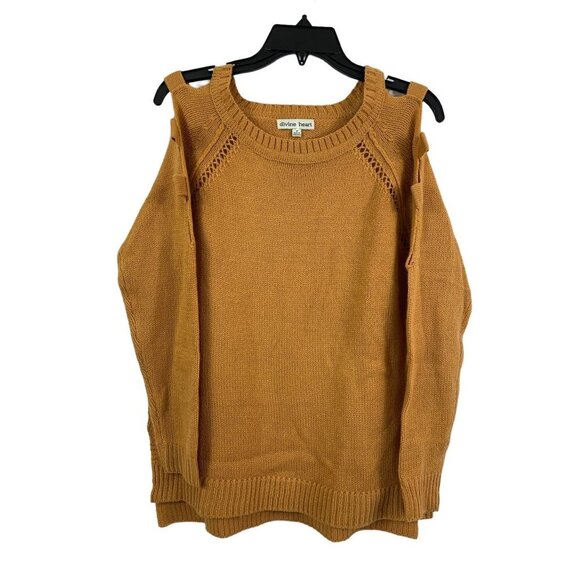 Devine Hearts Sweaters - Divine Hearts Women's Dark Yellow Knitted Sweater